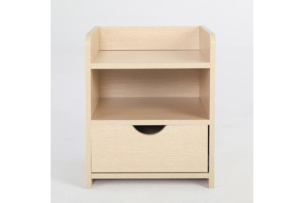 2X Bedside Table Side Storage Cabinet Nightstand Bedroom 1 Drawer Shelf Lark Oak Bedside Tables