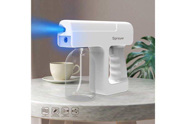 TODO Blue Light Nano Spray Disinfection Gun Air Purifier Sterilizer Portable Rechargeable 300ml - White