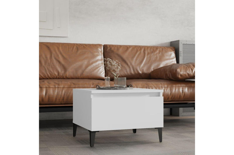 Side Table White 50x46x35 cm Engineered Wood vidaXL