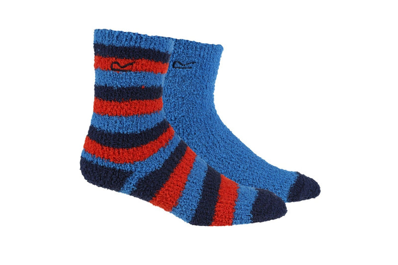 Regatta Childrens/Kids Cosy Boot Socks Set (Pack of 2) (Blue/Navy/Red) (3 UK-5.5 UK)