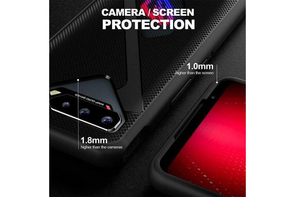 For Asus Rog Phone 5 /5s 5G Case Heat Dissipation Silicone TPU Ultra Slim Thin Cover Scratch Resistant Shockproof Cover (Black)