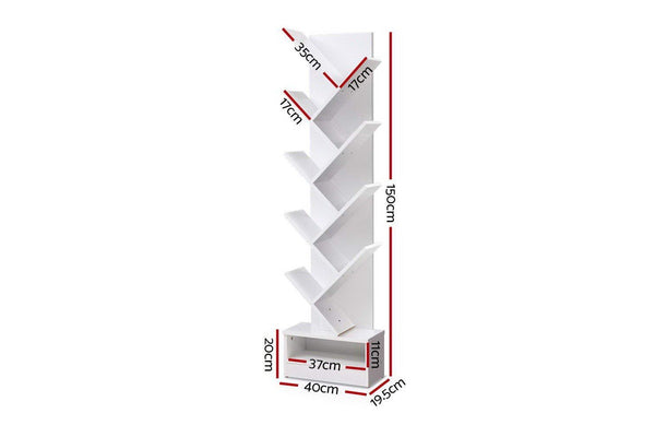 Artiss Tree Bookshelf 9 Tiers - ECHO White