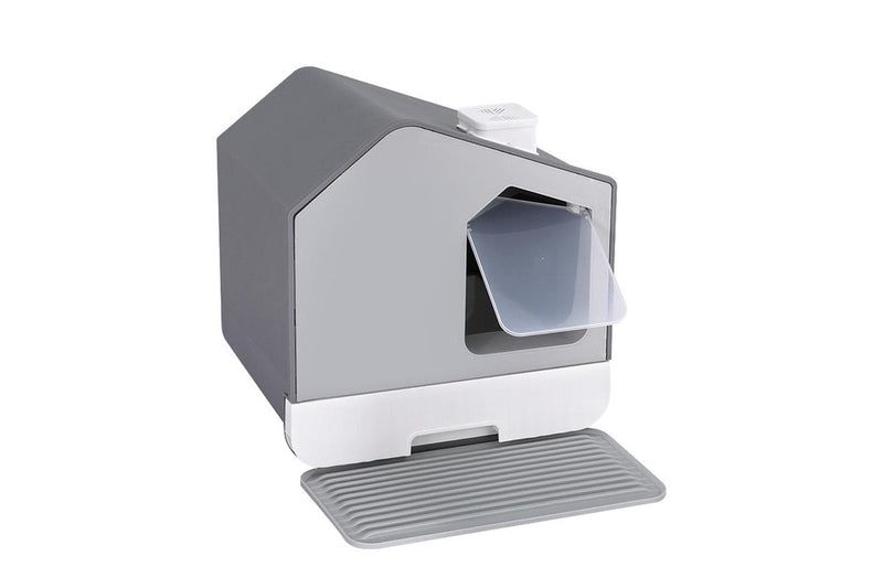 i.Pet Cat Litter Box Large Tray Kitty Toilet Fully Enclosed House Hooded Scoop Mat Grey