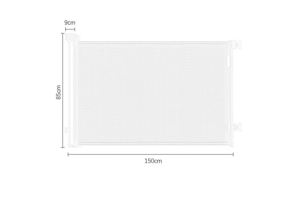 Petswol: Retractable Safety Gate Fence For Pets And Children - White