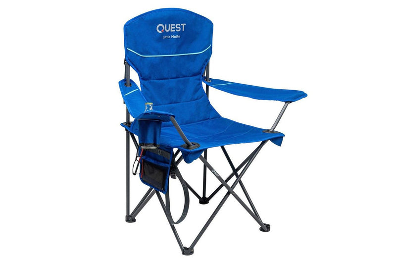 2x Quest Outdoors Steel Frame Polyester Little Mutha Camp Chair Regal Blue