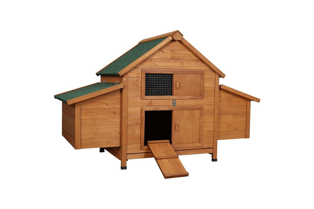 i.Pet Chicken Coop Rabbit Hutch 150cm x 68cm x 96cm Large House Run Cage Wooden Outdoor Pet Enclosure