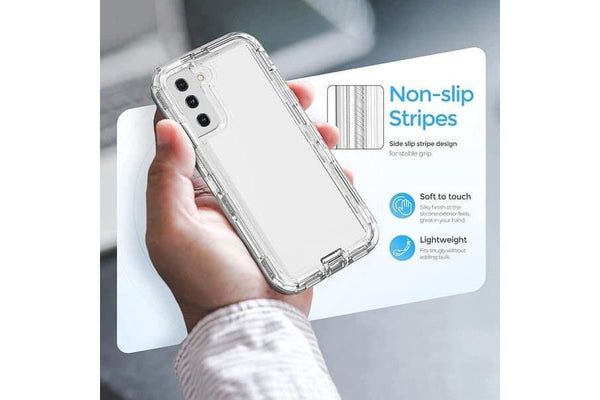 For Samsung Galaxy S22 Transparent Defender Slim Polycarbonate Case Cover (Clear)