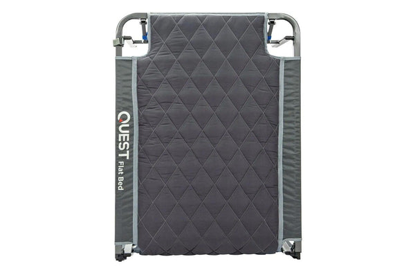 Quest 203cm Steel Flat Fold Bed w Carry Bag Outdoor Camp Sleeping Cot Grey