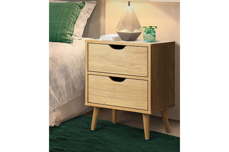 Oikiture 2 X Bedside Tables Bedroom Furniture Wooden