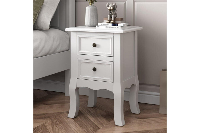 French Bedside Table Nightstand White Set Of 2 Bedside Tables