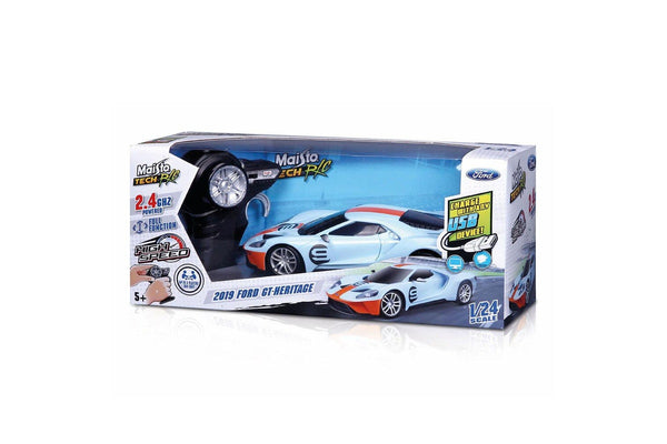Maisto Tech 1:24 RC Car 2019 Ford GT Heritage 2.4Ghz & USB w Remote Kids Toy 5y+