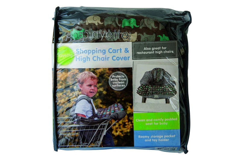 Playette Protective Cover For Shopping Trolley Baby High Chair Elephant Grey