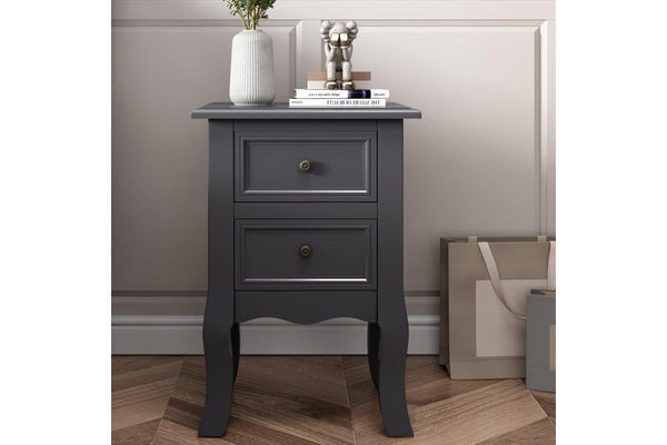 French Bedside Table Nightstand Grey Set Of 2 Classic Design Solid And Manufact Bedside Tables