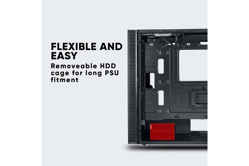 Armaggeddon Gaming PC Case TESSARAXX Apex 7 RGB Strip Tempered Glass ATX Black