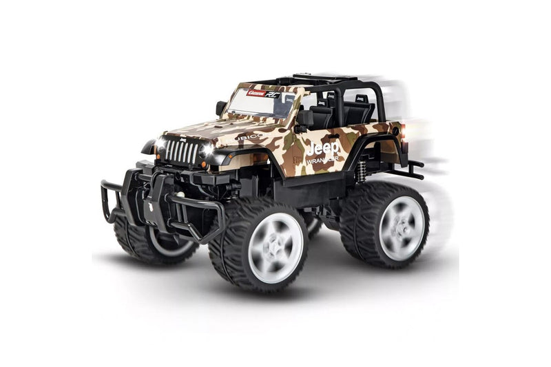 Carrera 1:16 Scale RC Toy 36.5cm Jeep Wrangler Camo w Winch 2.4Ghz USB Kids 6y+