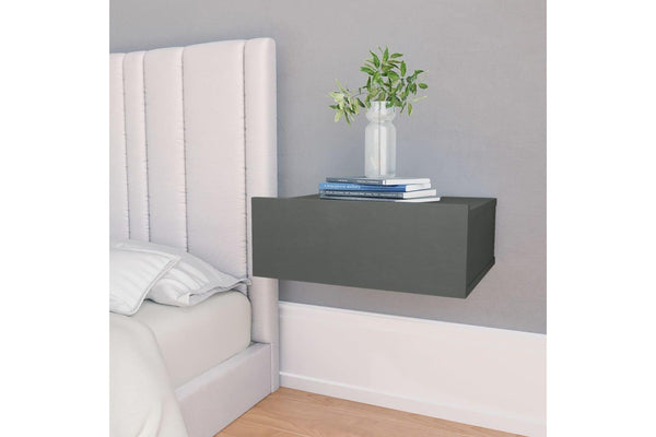 Floating Nightstand Grey 40x30x15 cm Engineered Wood vidaXL