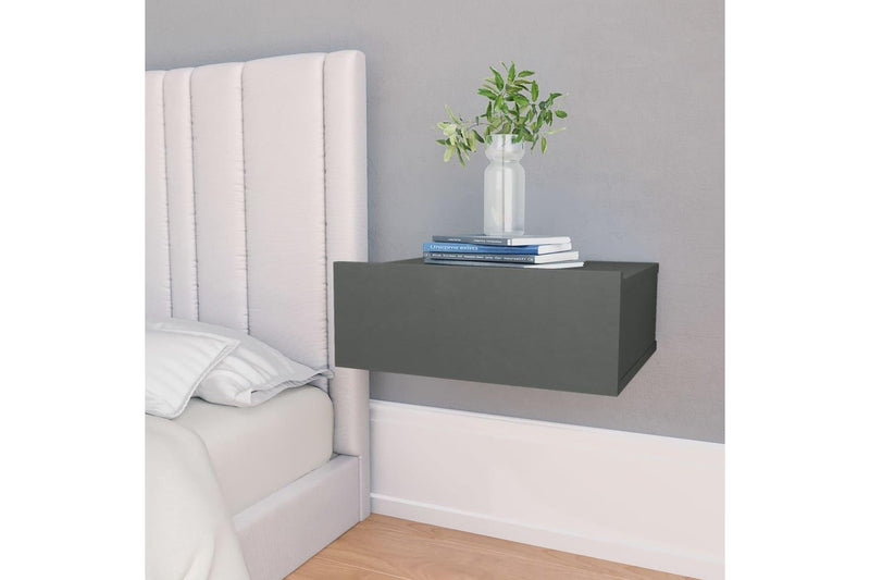 Floating Nightstand Grey 40x30x15 cm Engineered Wood vidaXL
