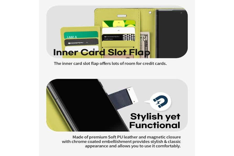 Goospery Samsung Galaxy S22 Ultra 5G Rich Diary Wallet Flip Case Leather Card Slots Magnetic Cover (Navy Blue)