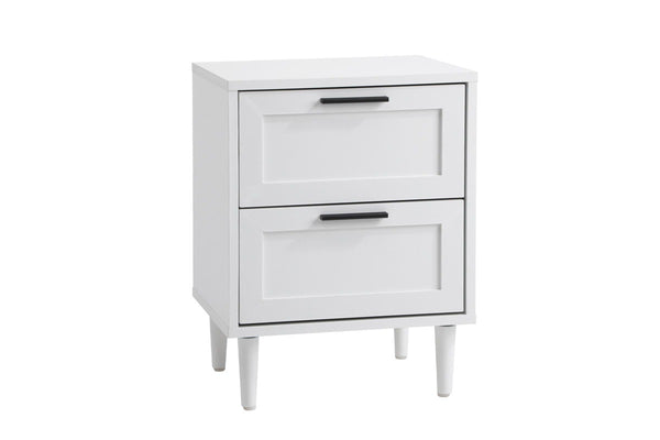 Oikiture Bedside Table Nightstand White