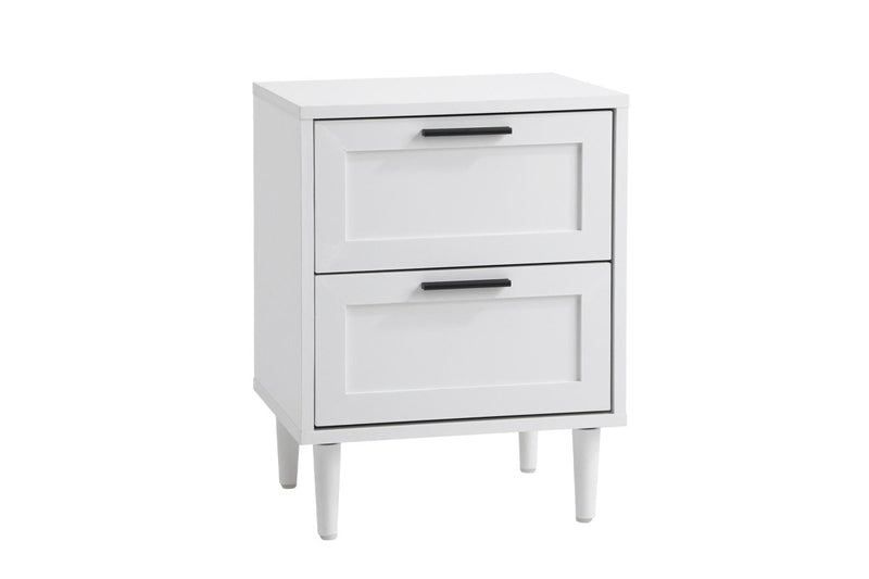 Oikiture Bedside Table Nightstand White