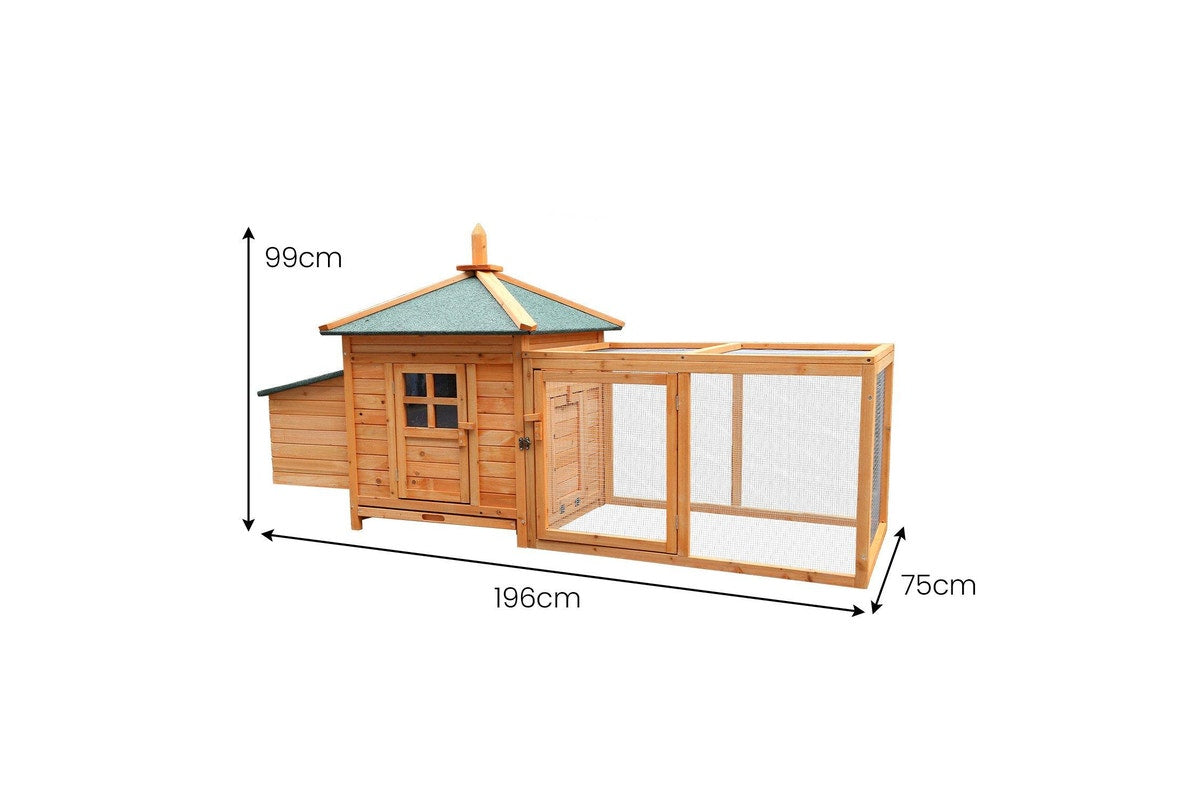Furtastic Large Wooden Chicken Coop Rabbit Hutch Nesting Box Fir Wood
