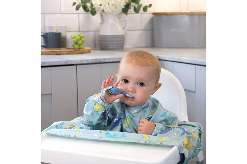 Bibado: Highchair Coverall Bib with Long Sleeves - Ocean of Fun