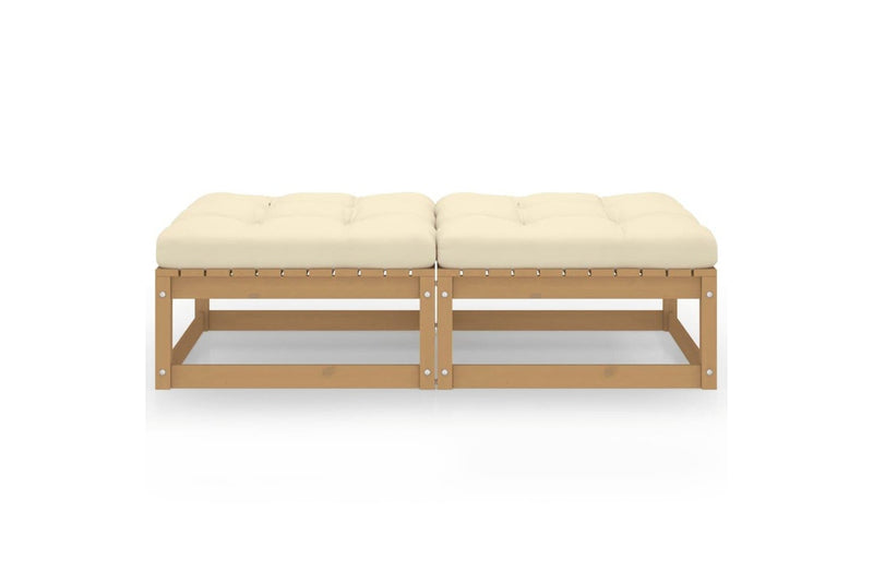 Garden Footstools with Cushions 2 pcs Solid Wood Pine vidaXL