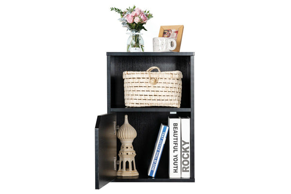 Giantex Set of 2 Nightstand Modern Bed Side Table,Black