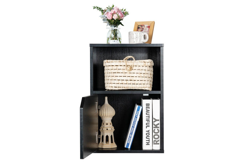 Giantex Set of 2 Nightstand Modern Bed Side Table,Black