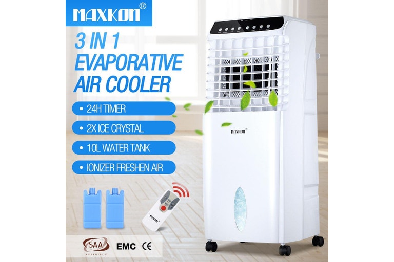 10L Evaporative Air Cooler Fan Ionizer/Humidifier Remote Control Conditioner