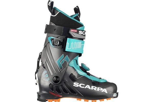 Scarpa Womens F1 Alpine Touring Ski Boots Skiing Snow - Anthacite/Lagoon - 4.5