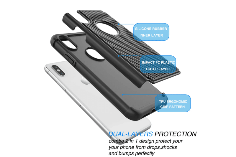 For Apple iPhone XS Max Case Drop Resistant Defender Tradies Heavy Duty Rugged Shockproof Tough Cover (Red)