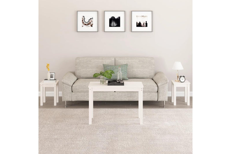 Nesting Tables 3 pcs White Solid Wood Pine vidaXL