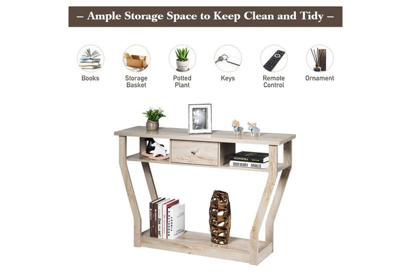 Giantex Console Table Hallway Table Entry Tables Sideboard Display Organiser Gray Wash