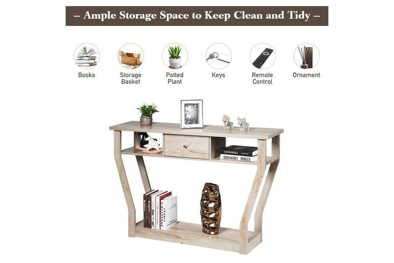 Giantex Console Table Hallway Table Entry Tables Sideboard Display Organiser Gray Wash
