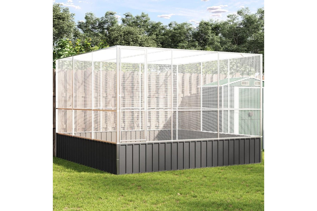 Aviary Silver 311x307x212 cm Steel vidaXL