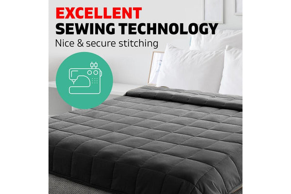 Weighted Blanket Adult 9KG Heavy Gravity Microfibre Relax Anxiety Relief Grey