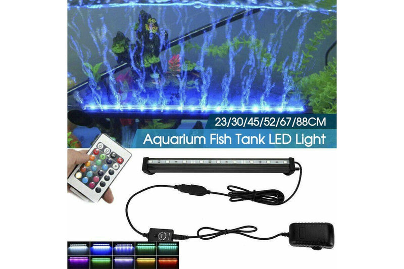 Ozstock 52cm LED Aquarium Lights Submersible Air Bubble RGB Light for Fish Tank Underwater AU