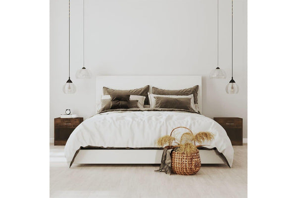 Bedside Cabinets 2 pcs with Drawer Smoked Oak vidaXL