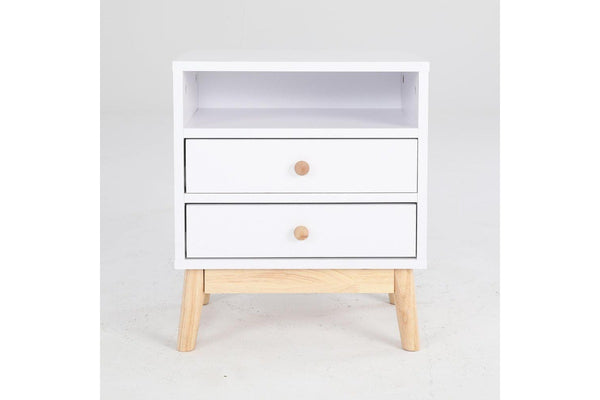 2X Bedside Table Side Storage Cabinet Nightstand Bedroom Drawer Anya White Bedside Tables