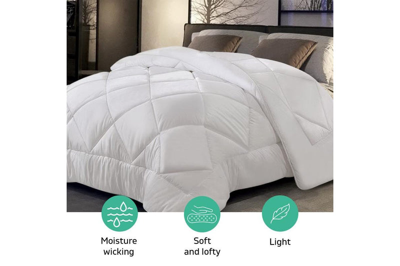 Microfiber Bedding Bamboo Microfibre Quilt Winter Doona Duvet 800GSM King White