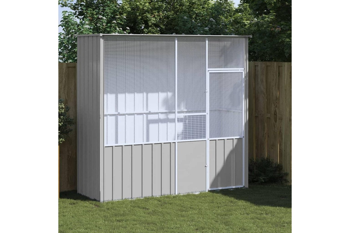 Bird Cage Grey 215x78x200 cm Galvanised Steel vidaXL