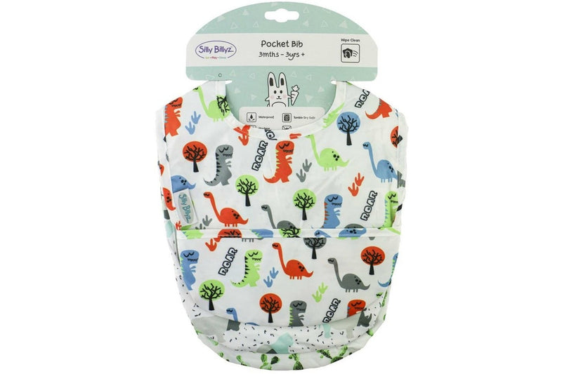 Silly Billyz: Wipe Clean Nylon Bib Set - Green (3 Pack)