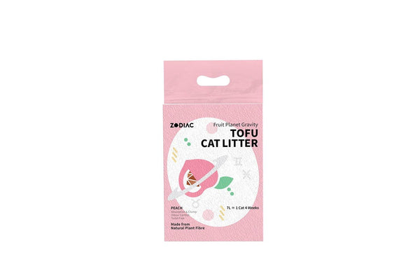 2x Zodiac 7L 2.5kg Fruity Tofu Soy Pulp Pet Cat Litter Absorbent Clumping Peach