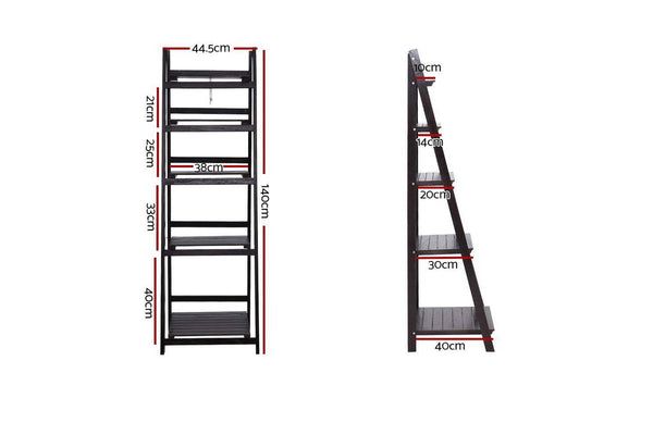 Artiss Bookshelf Corner Shelf 5 Tiers - ZANE Coffee
