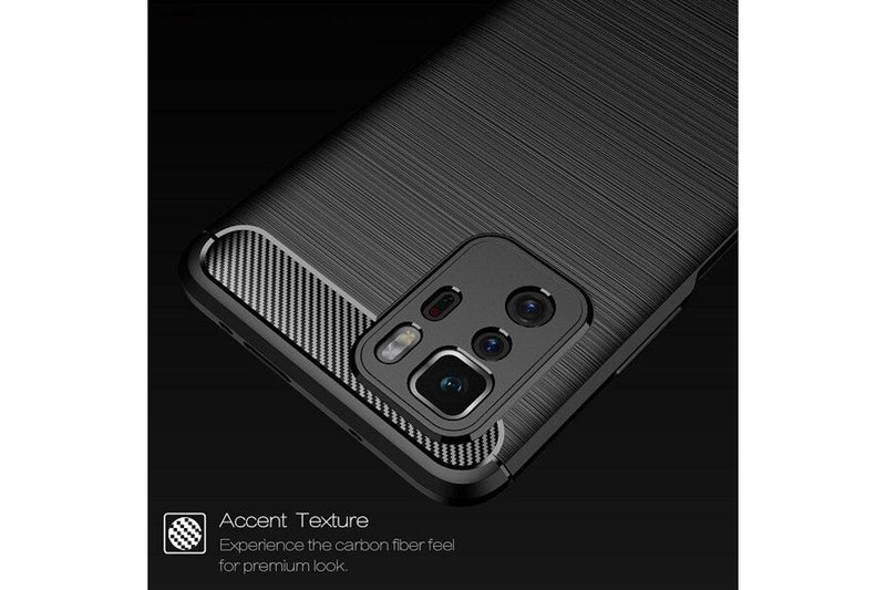 For Xiaomi Redmi Note 10 Pro 4G Case, Rugged Shockproof Heavy Duty Snti Slip Protective Case Cover (Black)