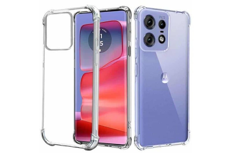 For Motorola Moto Edge 50 Pro SupRShield Case Clear Heavy Duty Shockproof Tough Gel Clear Transparent Air Cushion Cover (Crystal Clear)