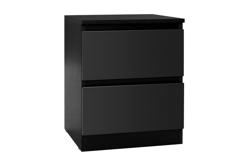 Artiss Bedside Table 2 Drawers - PEPE Black