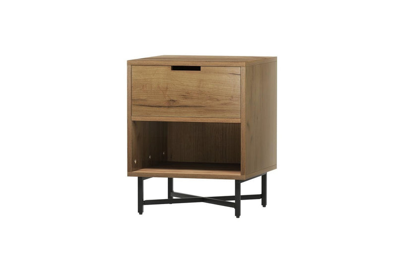 Artiss Bedside Table Drawers Shelf Side Nightstand Storage Bedroom Rust Oak