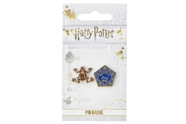 Harry Potter Chocolate Frog Pin Badge Set (2 Pieces) (Gold/Blue) (One Size)